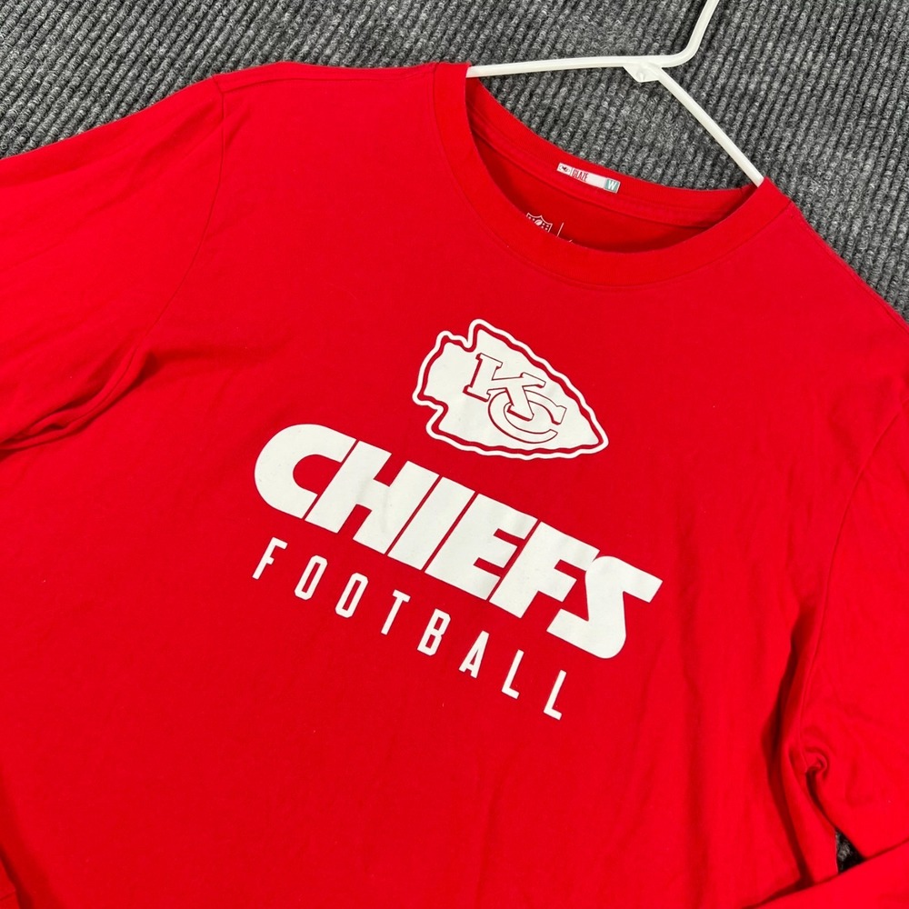 Kansas City Chiefs Team Issued Shirt Mens Medium Red Long Sleeve NFL Nike